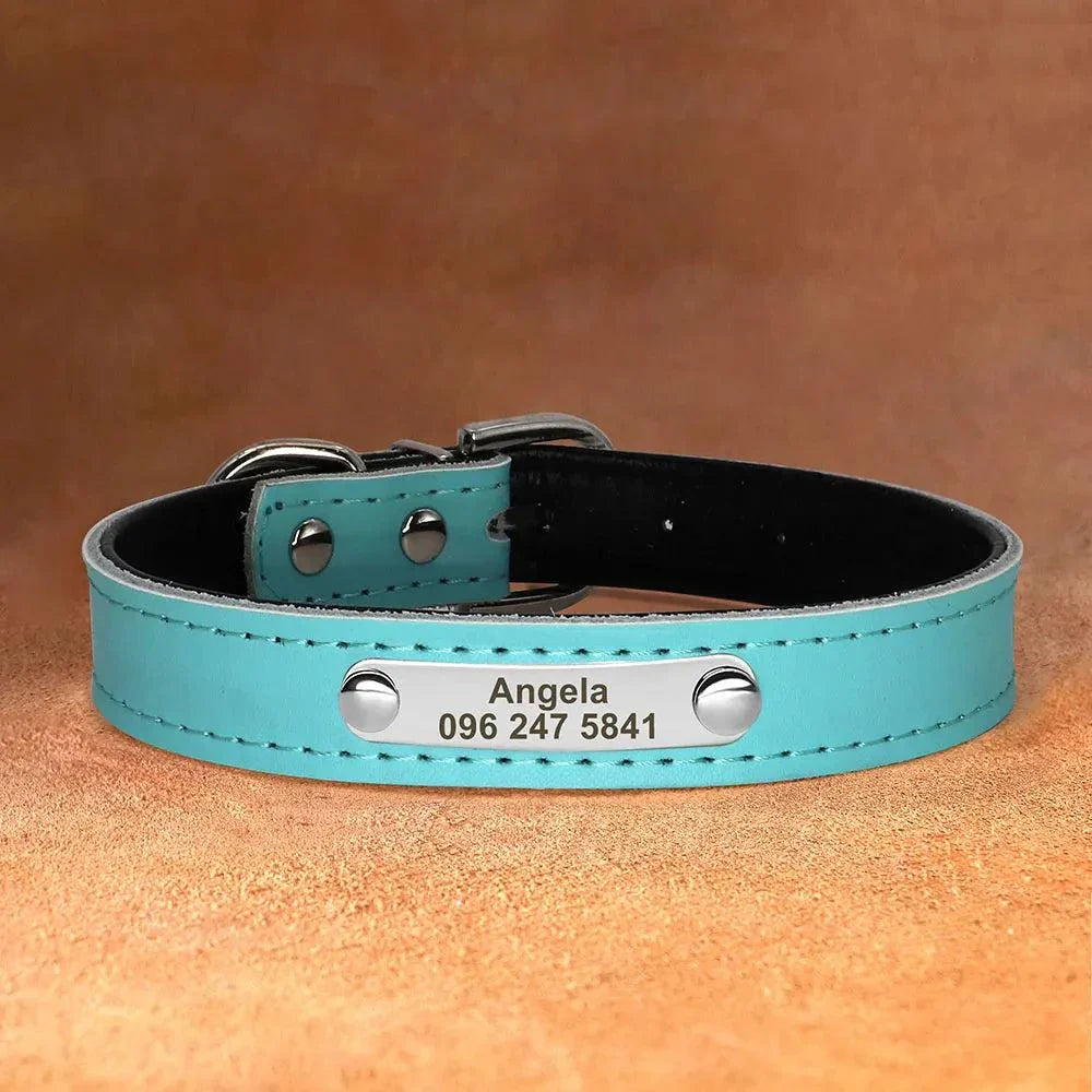 Personalised Leather Pet Collar ID