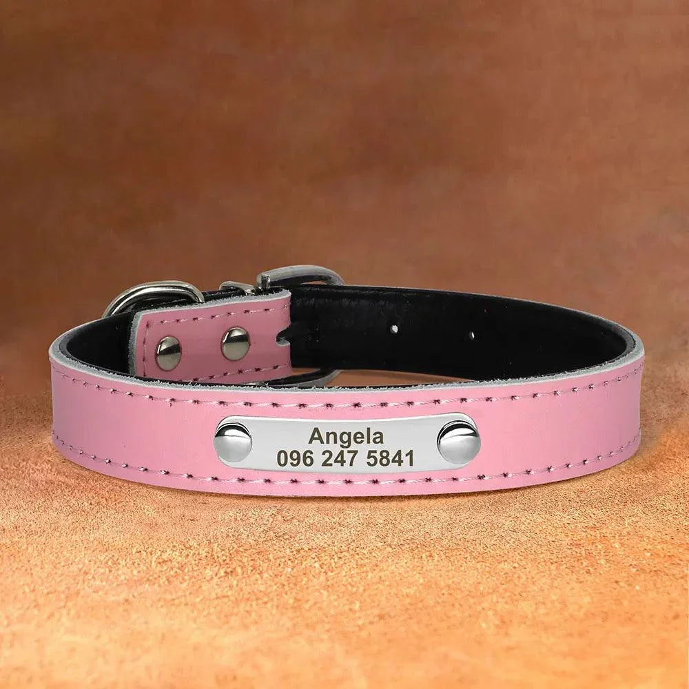 Personalised Leather Pet Collar ID