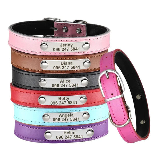 Personalised Leather Pet Collar ID