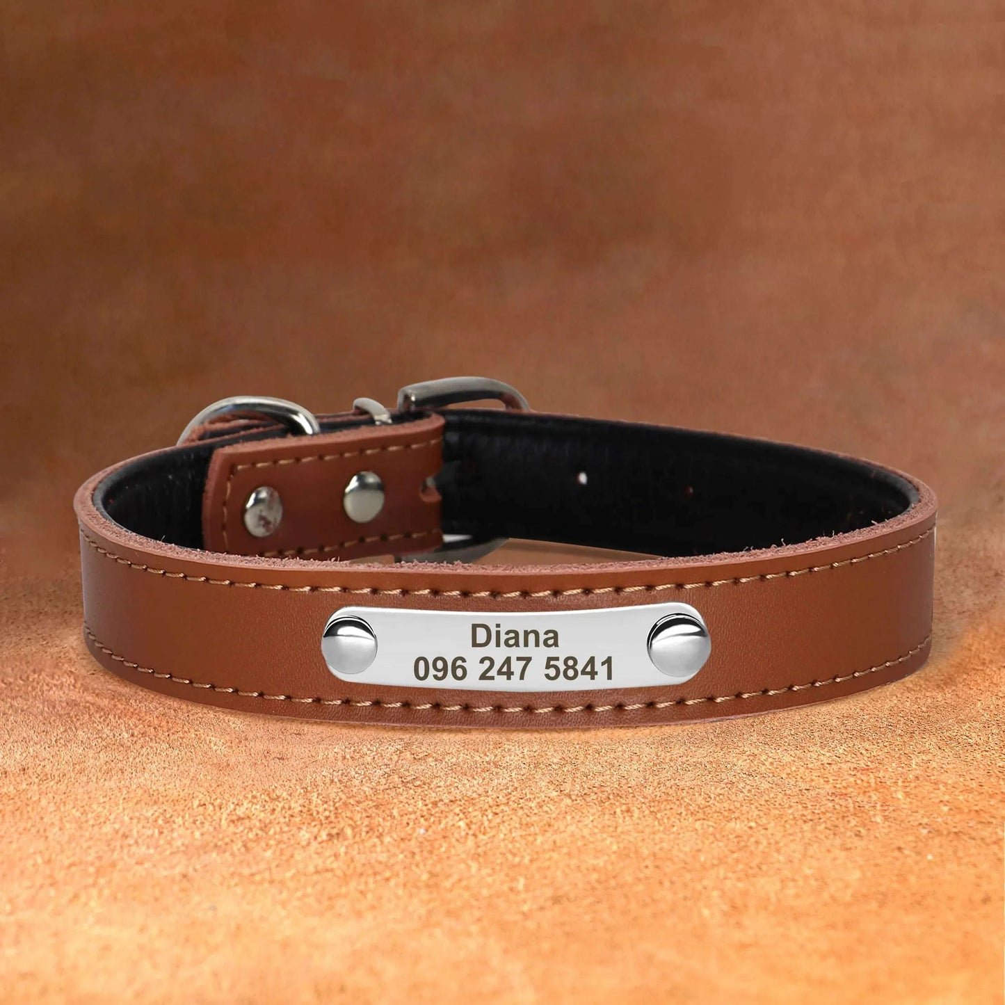Personalised Leather Pet Collar ID