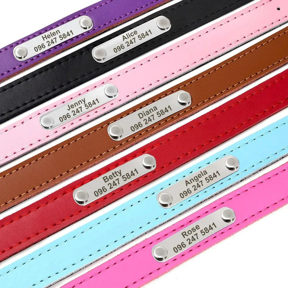 Personalised Leather Pet Collar ID
